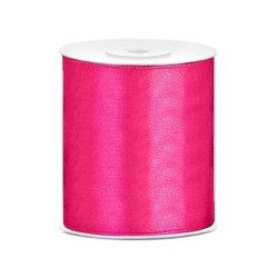 RUBAN SATIN ROSE FUSCHIA 100 MM X 25 M