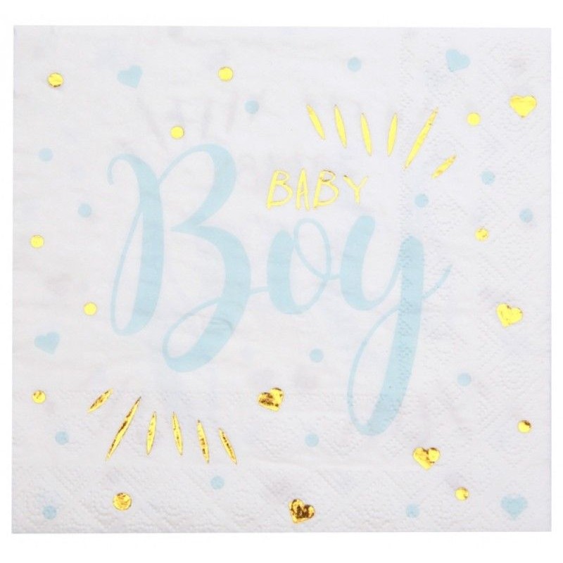 20 SERVIETTES BLANC BABY BOY 33 X 33 CM 20 SERVIETTES BLANC BABY BOY 33 X 33 CM