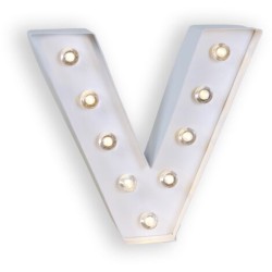 LETTRE V LED BLANCHE 25 CM 