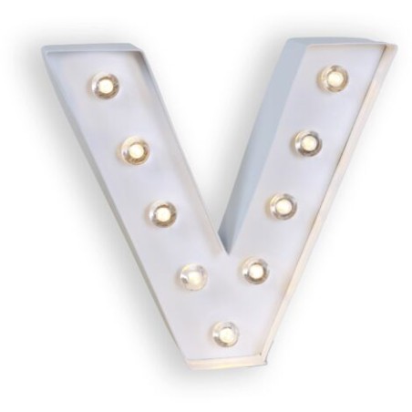 LETTRE V LED BLANCHE 25 CM 