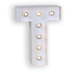 LETTRE T LED BLANCHE 25 CM 