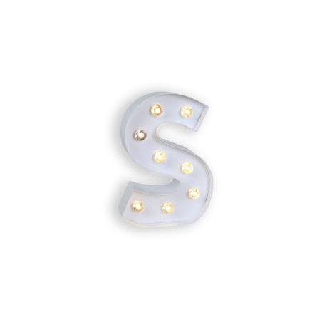 LETTRE S LED BLANCHE 25 CM 