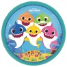 8 ASSIETTES ROND BABY SHARK ECO 23 CM 