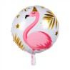 BALLON METALLIQUE ROND FLAMANT ROSE 45 CM 