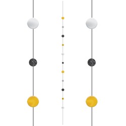 GUIRLANDE CERCLE OR ET NOIR 125 CM 