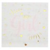 20 SERVIETTES BLANC BABY  GIRL 33 X 33 CM 