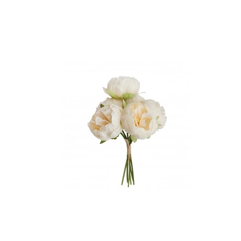 BOUQUET 6 PIVONNES BLANC 27.5 CM BOUQUET 6 PIVONNES BLANC 27.5 CM
