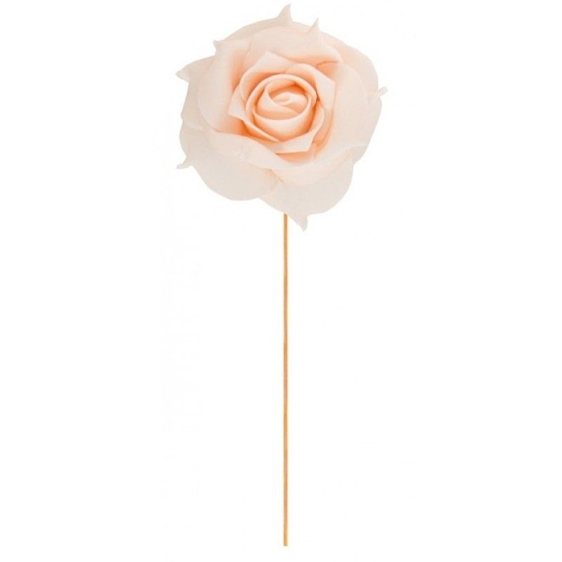 SET DE 2 ROSES PECHE SUR TIGE DIAMETRE 10 CM SET DE 2 ROSES PECHE SUR TIGE DIAMETRE 10 CM