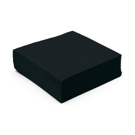 40 SERVIETTES SUN OUATE UNIE 38 X 38 CM NOIR