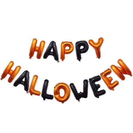 GUIRLANDE BALLON METALLIQUE HAPPY HALLOWEEN 