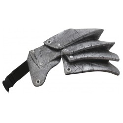 EPAULIERE EN LATEX DE GUERRIER ROMAIN OU VIKING COULEUR ARGENT