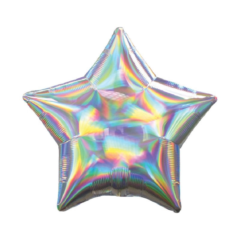 BALLON METALLIQUE ETOILE ARGENT IRIDESCENT 48 CM BALLON METALLIQUE ETOILE ARGENT IRIDESCENT 48 CM