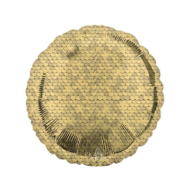 BALLON METALLIQUE ROND ECAILLES OR 43 CM BALLON METALLIQUE ROND ECAILLES OR 43 CM