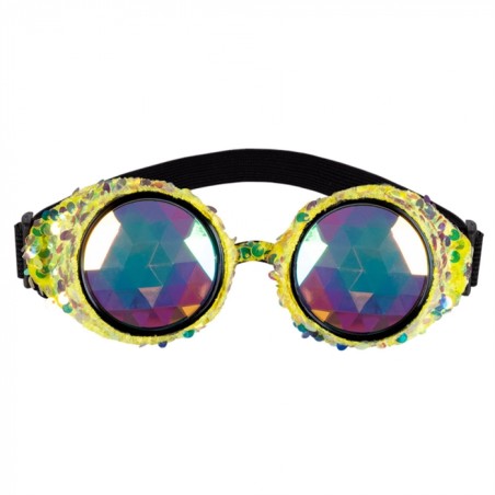 LUNETTES STEAMPUNK PARTY MIRAGE SEQUIN OR