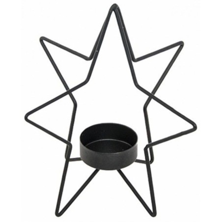 BOUGEOIR ETOILE METAL NOIR 15 X 15 X 15.5 CM 