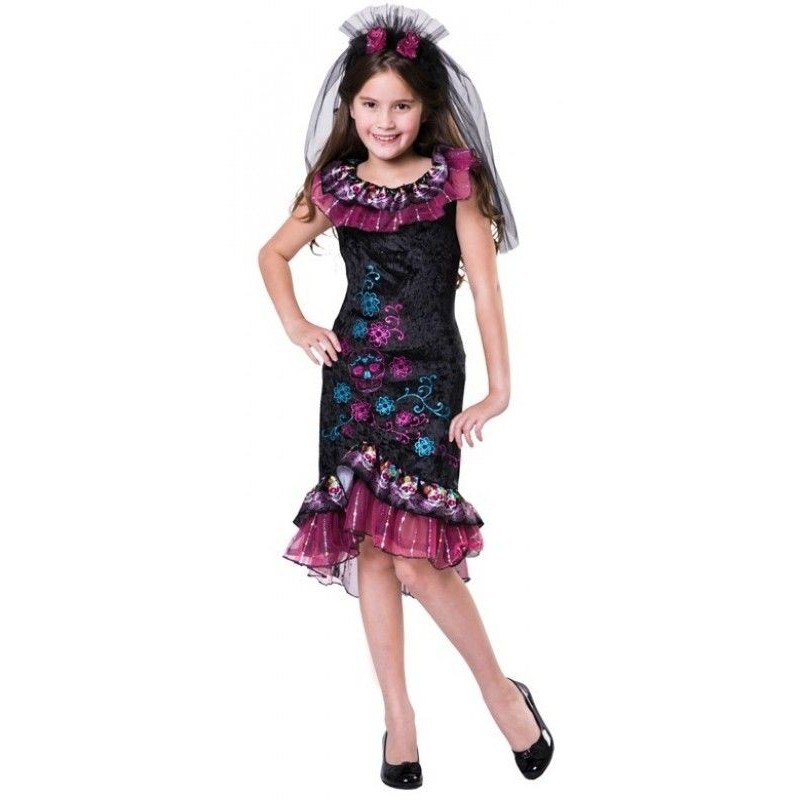 DEGUISEMENT FILLE DAY OF THE DEAD TAILLE 152 CM 
