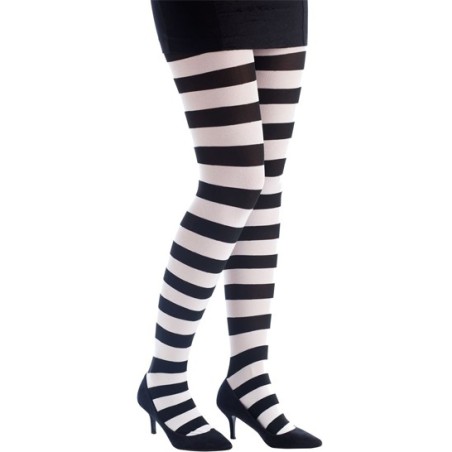 COLLANT RAYE NOIR ET BLANC TAILLE UNIQUE 