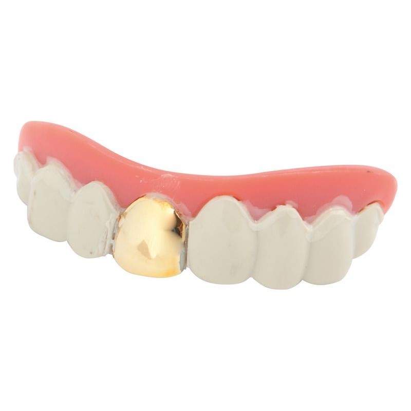 DENTIER AVEC 1 DENT EN OR DENTIER AVEC 1 DENT EN OR