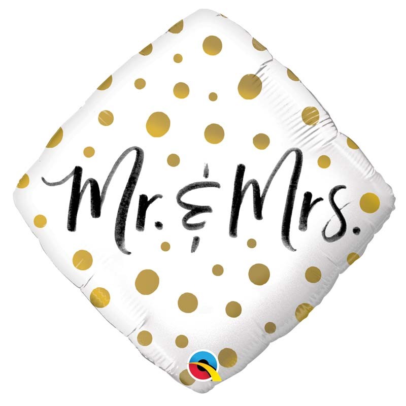BALLON METALLIQUE MR & MRS CONFETTIS OR 46 CM BALLON METALLIQUE MR & MRS CONFETTIS OR 46 CM
