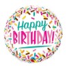 BALLON METALLIQUE ROND NOIR HAPPY BIRTHDAY 23 CM 
