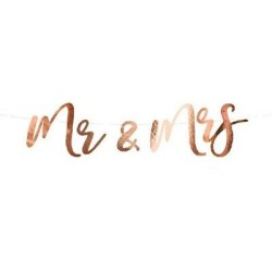 GUIRLANDE MR & MRS GOLD 16.5 X 68 CM 