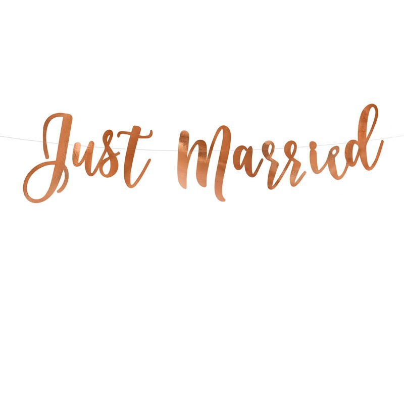 GUIRLANDE JUST MARRIED ROSE GOLD 20 X 77 CM GUIRLANDE JUST MARRIED ROSE GOLD 20 X 77 CM