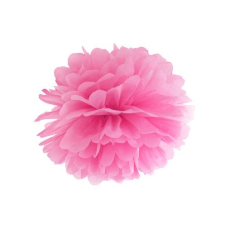 POMPON ROSE FUSHIA  EN PAPIER DE SOIE 25 CM