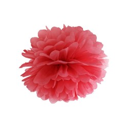 POMPON ROUGE  EN PAPIER DE SOIE 25 CM