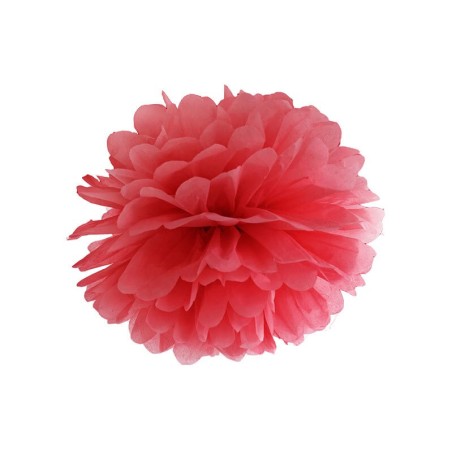 POMPON ROUGE  EN PAPIER DE SOIE 25 CM