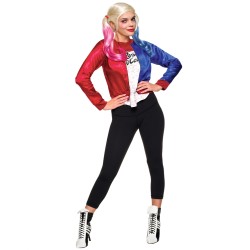 DEGUISEMENT VESTE TEE SHIRT INTEGRE HARLEY QUINN SUICIDE SQUAD TAILLE ADO