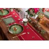 CHEMIN DE TABLE NOEL CHIC ROUGE AVEC BORDURE OR 28 CM X 250 CM 