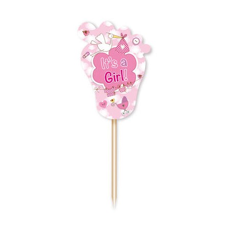 PICS A GATEAU PIED IT'S A GIRL ROSE