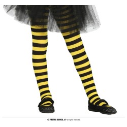 COLLANTS RAYES NOIR ET JAUNE ENFANT TAILLE 5-9 ANS