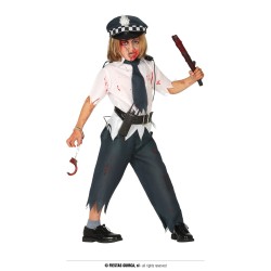DEGUISEMENT POLICIER ZOMBIE HALLOWEEN TAILLE 7-9 ANS