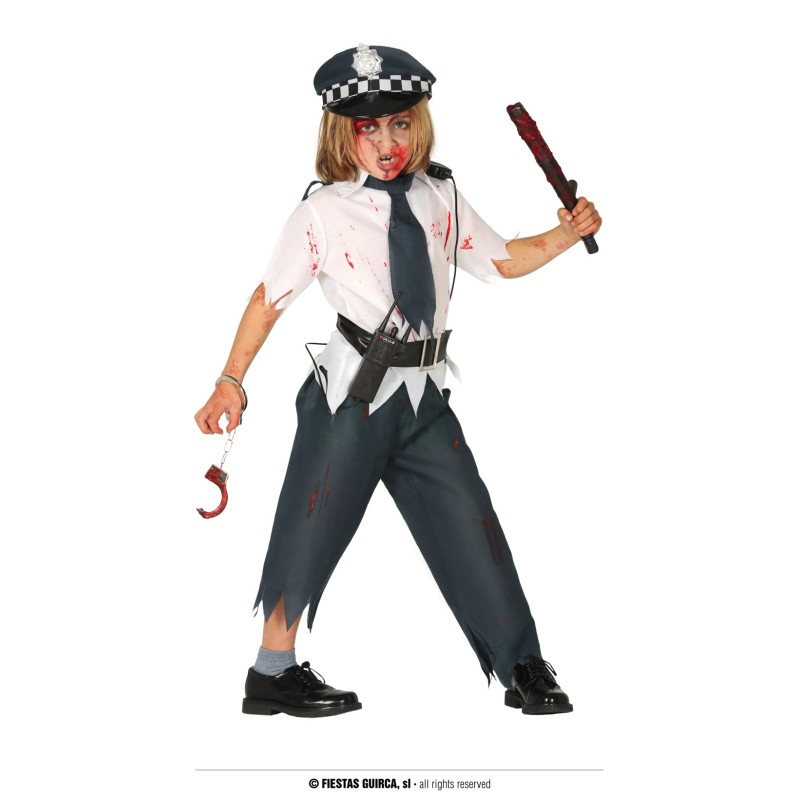 DEGUISEMENT POLICIER ZOMBIE HALLOWEEN TAILLE 7-9 ANS DEGUISEMENT POLICIER ZOMBIE HALLOWEEN TAILLE 7-9 ANS