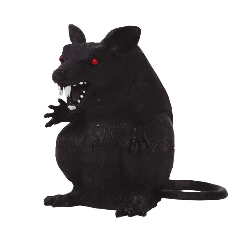 DECORATION RAT NOIR 18 CM DECORATION RAT NOIR 18 CM