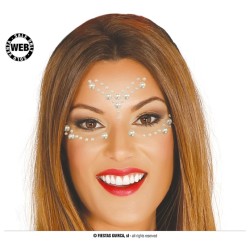 BIJOUX OU STRASS DE VISAGE PERLES BLANCHES