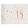 CHEMIN DE TABLE 18 ANS BLANC ET ROSE GOLD 30 CM X 5 M 