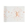 CHEMIN DE TABLE 30 ANS BLANC ET ROSE GOLD 30 CM X 5 M 