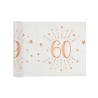 CHEMIN DE TABLE 60 ANS BLANC ET ROSE GOLD 30 CM X 5 M 