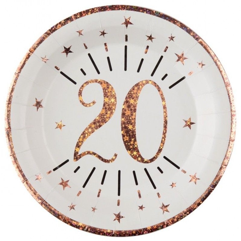 10 ASSIETTES ROND ETINCELANT METAL BLANC 20 ANS ROSE GOLD 10 ASSIETTES ROND ETINCELANT METAL BLANC 20 ANS ROSE GOLD