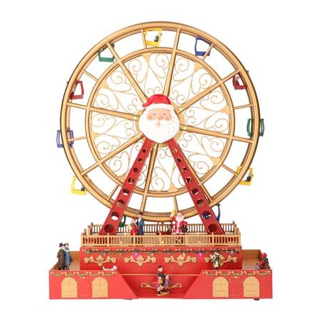AUTOMATE GRANDE ROUE DE NOEL ANIMEE, LUMINEUSE ET MUSICALE