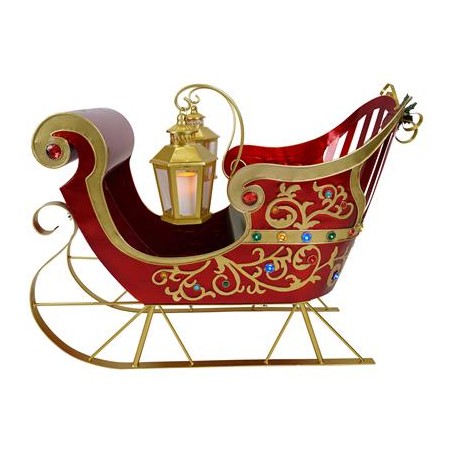 TRAINEAU  DE NOEL EN METAL AVEC LUMIERE LED 