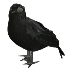 DECORATION CORBEAU NOIR 17 CM 