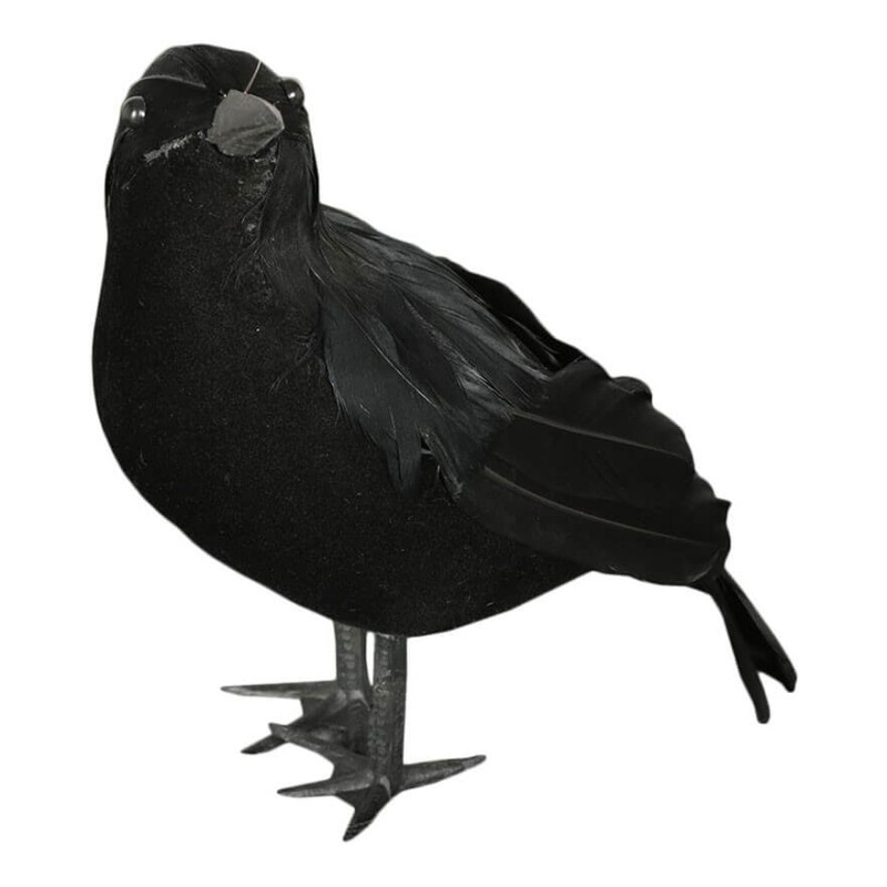 DECORATION CORBEAU NOIR 17 CM 