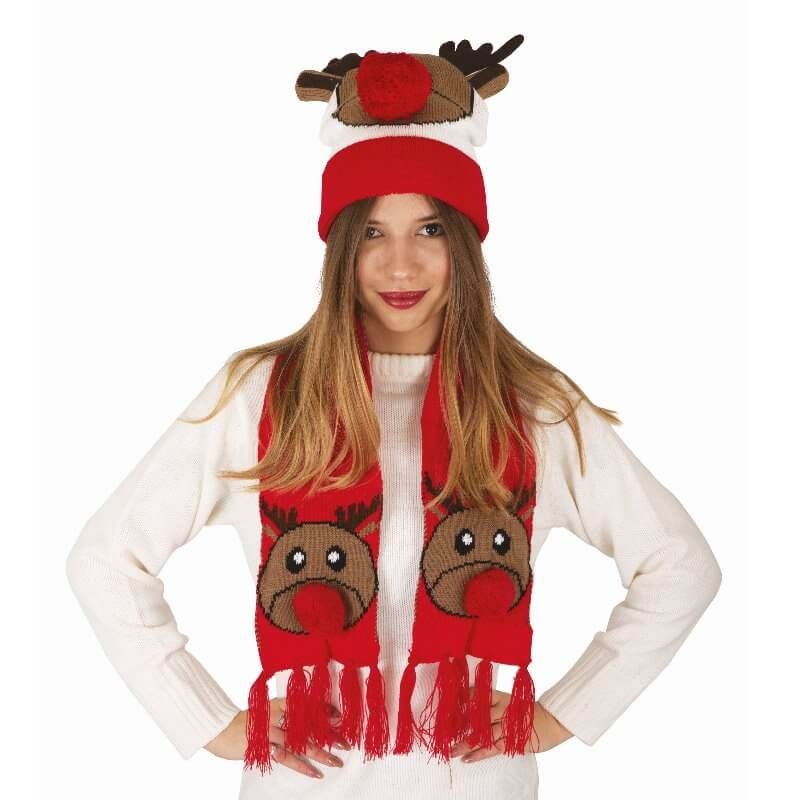 BONNET ET ECHARPE DE NOEL RENNE BONNET ET ECHARPE DE NOEL RENNE