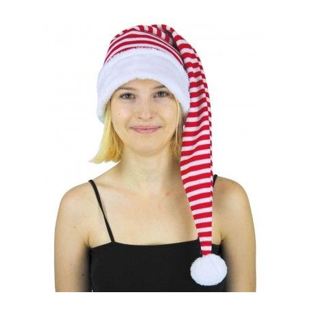 CHAPEAU BONNET CANDY DE NOEL EN TRICOT EXTRA LONG