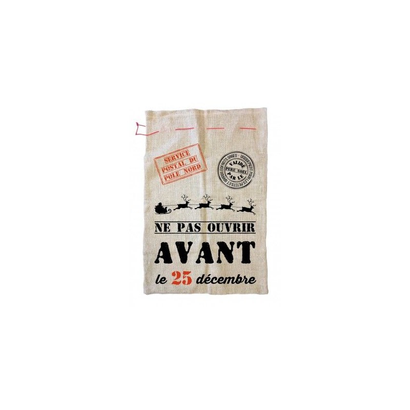 SAC JUTE SERVICE POSTAL DE NOEL 60 X 90 CM SAC JUTE SERVICE POSTAL DE NOEL 60 X 90 CM