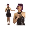 DEGUISEMENT FEMME CHARLESTONE ROBE A FRANGES NOIR ET PAILLETTES TAILLE 40-42