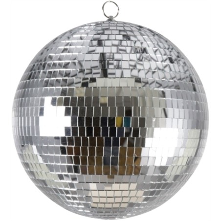 BOULE A FACETTE 30 CM ARGENT